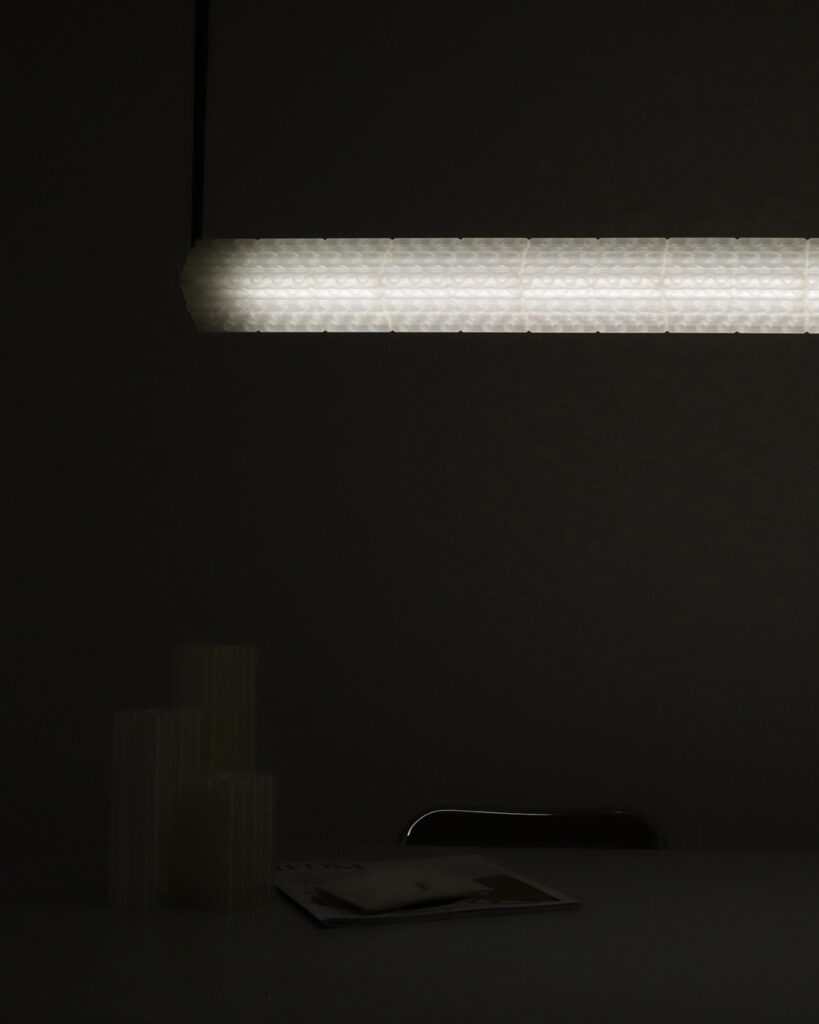 Goth pendant light, designed by Arthur Bitsch in 2024, inspired by Gothic architecture, 3D printed.