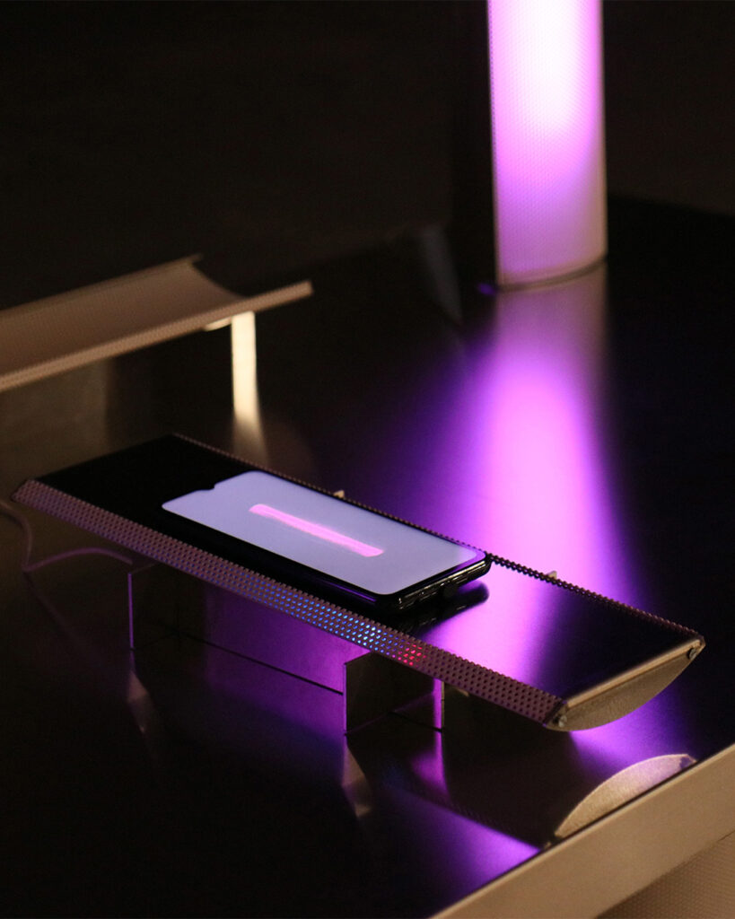 Idole wireless phone charger by Arthur Bitsch, part of the Altar series, 2022.