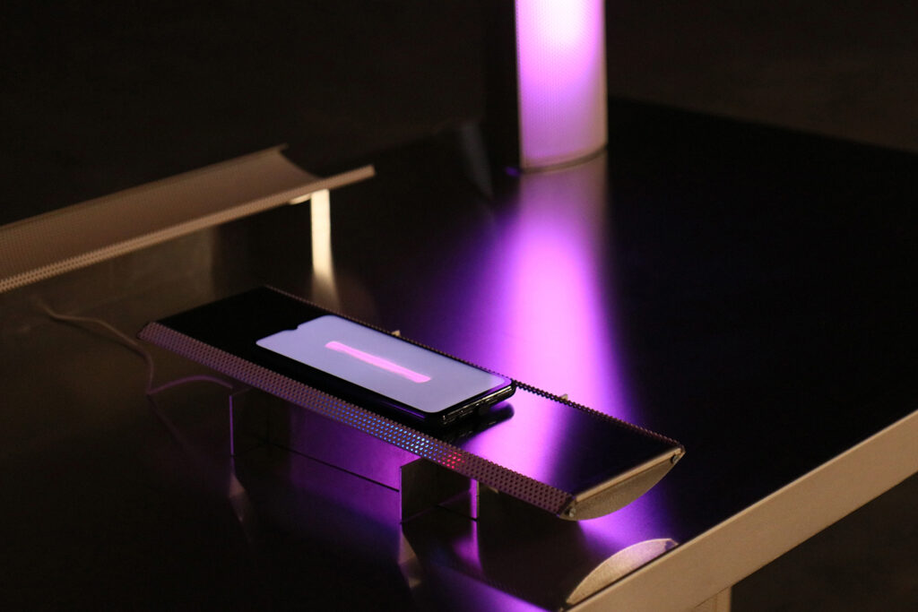 Idole wireless phone charger by Arthur Bitsch, part of the Altar series, 2022.