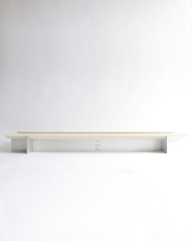 Obole catchall tray by Arthur Bitsch, designed in 2023, made from upcycled aluminum and perforated steel.