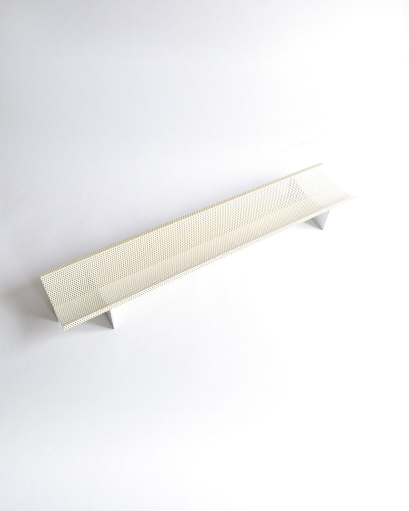 Obole catchall tray by Arthur Bitsch, designed in 2023, made from upcycled aluminum and perforated steel.