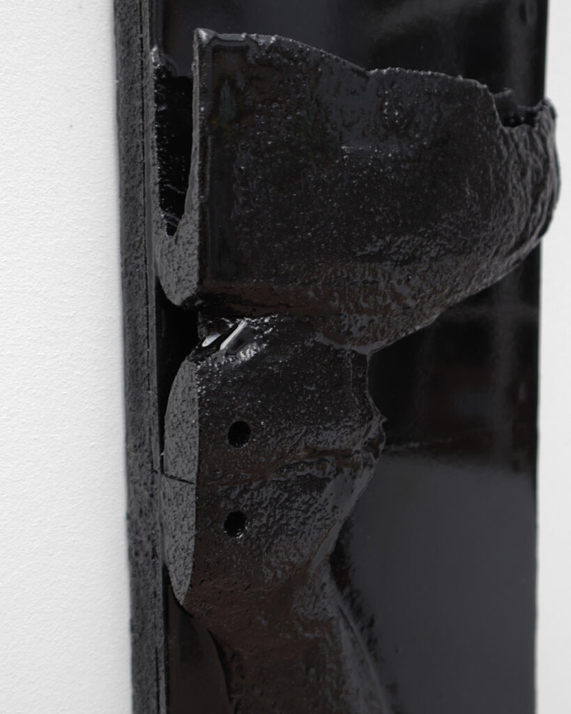 Graal bas-relief by Arthur Bitsch, created in 2025, made of MDF and 3D-printed PETG, coated with Dark Matter, exploring the symbolism of the archaic grail.