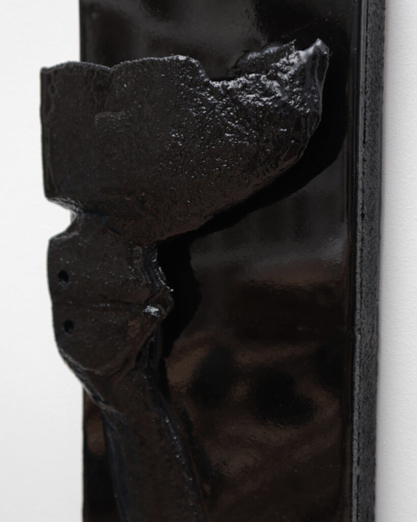 Graal bas-relief by Arthur Bitsch, created in 2025, made of MDF and 3D-printed PETG, coated with Dark Matter, exploring the symbolism of the archaic grail.