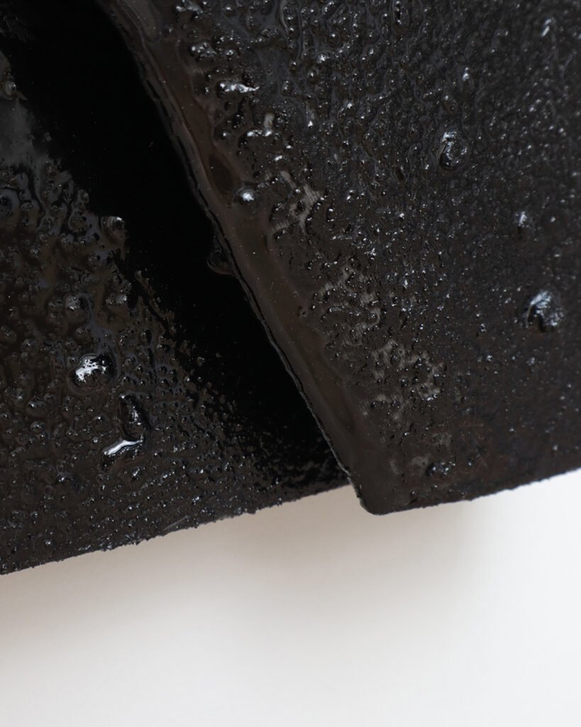 Horizon bas-relief by Arthur Bitsch, created in 2026, made of MDF and 3D-printed PETG, coated with Dark Matter, exploring the concept of nigredo.